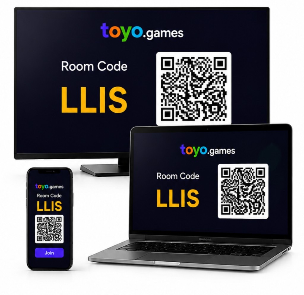 Toyo room code on TV, laptop, and phone